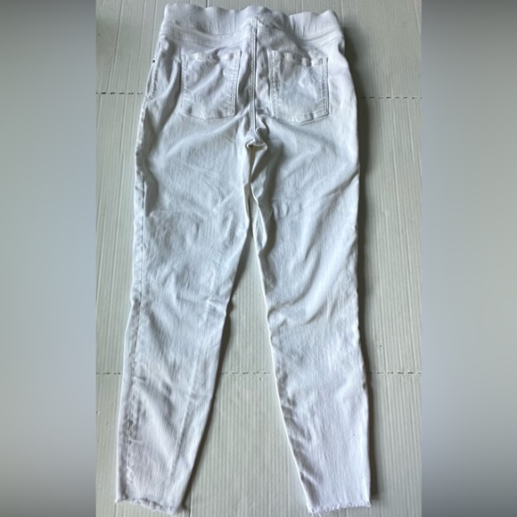 SPANX Women's‎ distressed white ankle skinny jeans jeggings sz L 20229R Pull On - Picture 4 of 11